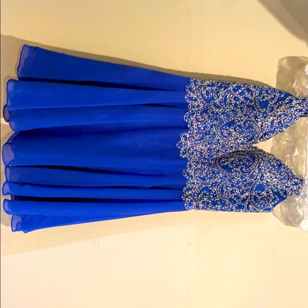 Short Dark Blue Prom Dress